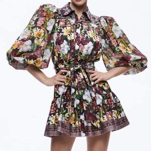 Alice + Olivia Tiffie Puff Sleeve Mini Dress